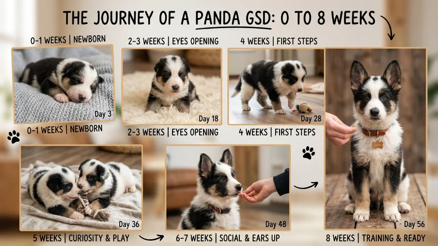 Panda German Shepherd Puppy Development