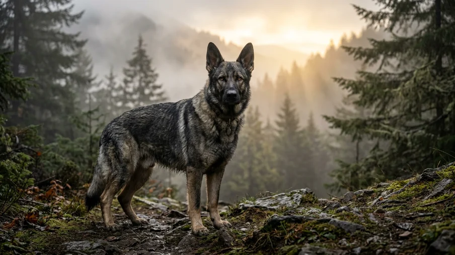 grey german shepherd