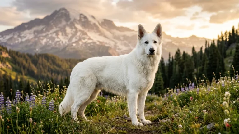 all white german shepherd