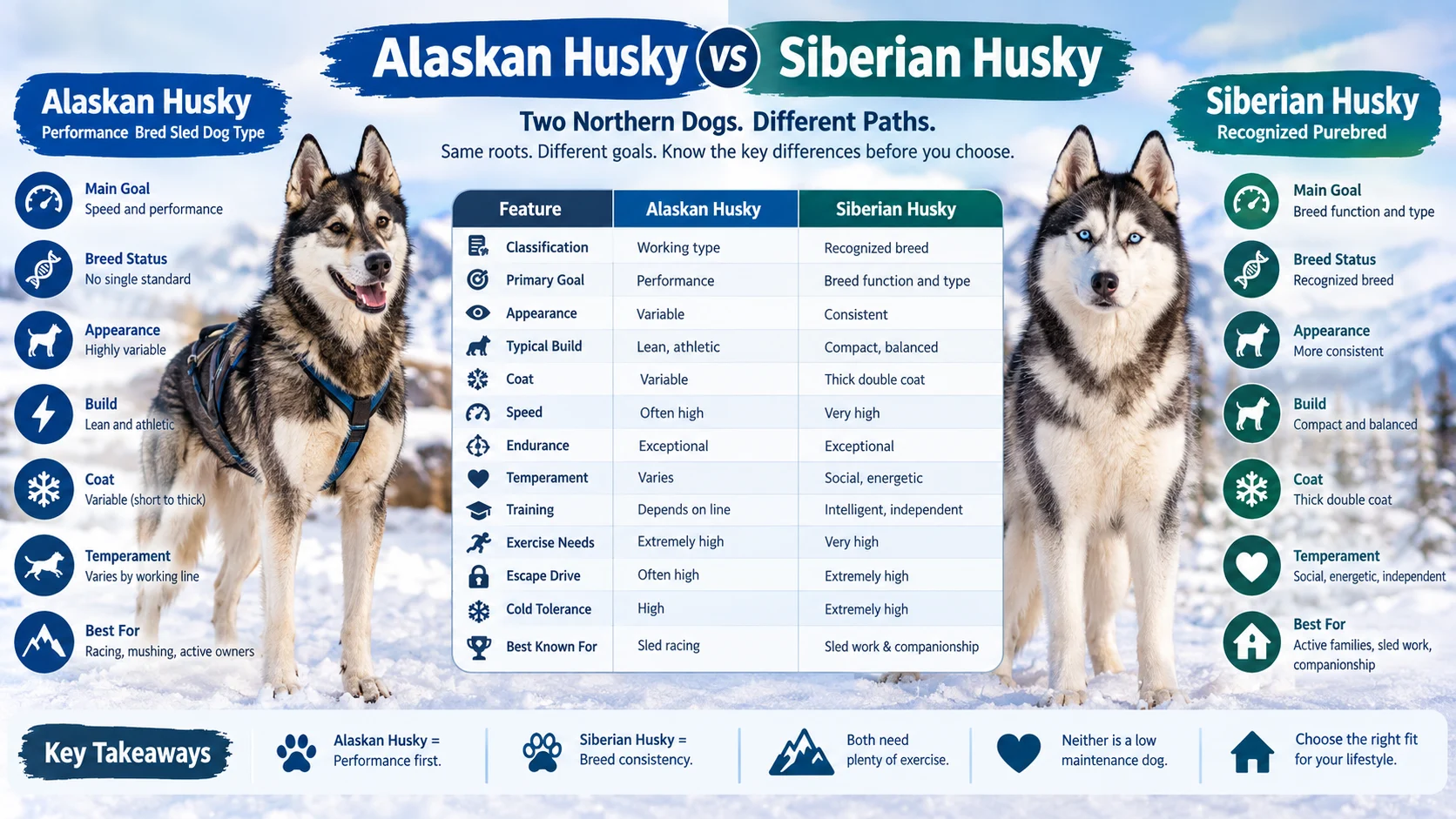Alaskan Husky vs Siberian Husky