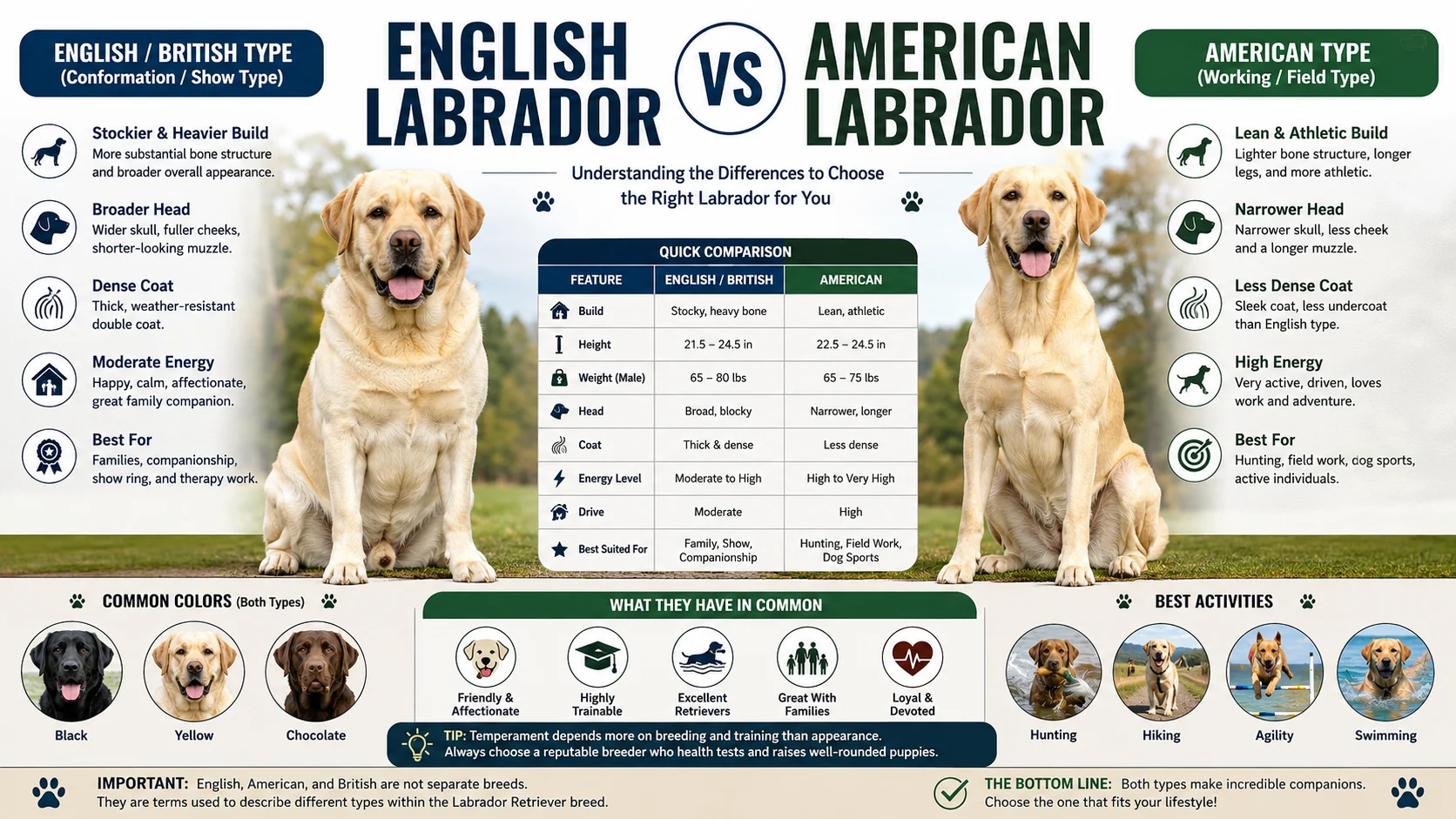 English Labrador vs American Labrador